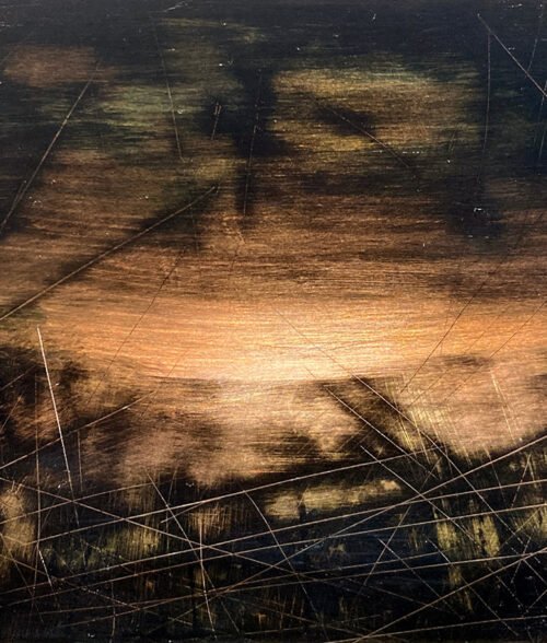 Glow 12, oil and drypoint on copper, 10x20.5cm - Nua Collective - Artists
