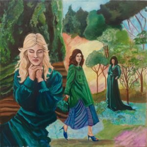 Irene O Neill Ladies in the Garden 30 x 30 inches 2021 - Nua Collective - Irene O Neill