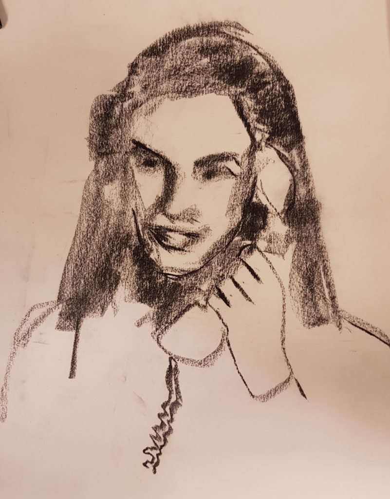 In Pre-Mobile Era, John Murray considers the human–phone relationship as something symbiotic: we’re attached to our phones, and they’re attached to us. Through drawing and painting, the series records this mutual dependence, anchored by a study of an office secretary from the pre-mobile age.